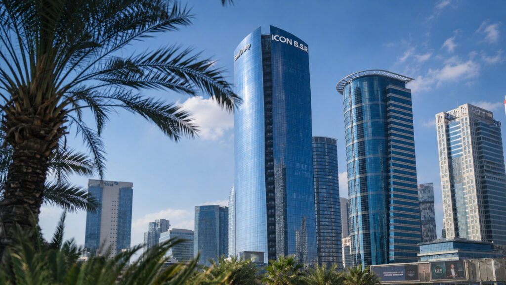 מגדל ICON BSR בצילום תדמית אורבני באזור הבורסה ברמת גן